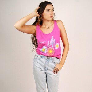 80s Kah-Nee-Ta Tank (M) medium hot pink vintage Oregon resort souvenir desert